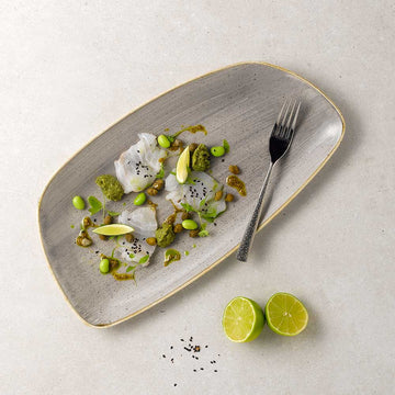 Peppercorn Grey Chefs' Geo Plate 30 x 15.5cm